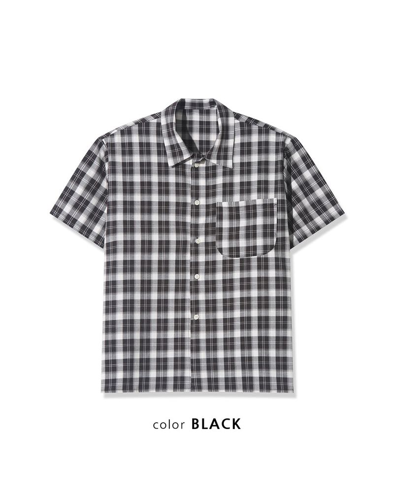 Rendro Square Check Half Shirt