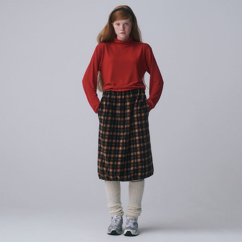 FUN FROM FUN(ファンフロムファン)の「CHECK MIDI SKIRT, BROWN(Skirts)」