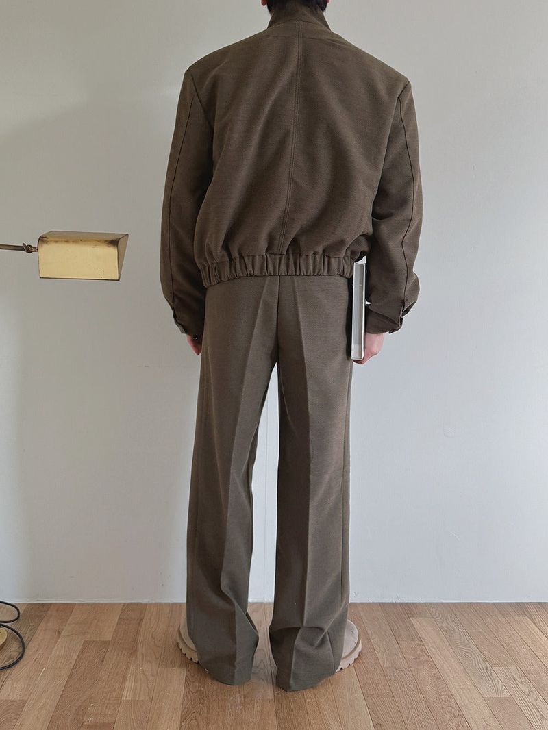 ASCLO Drop Shoulder High Neck Blouson (2color)