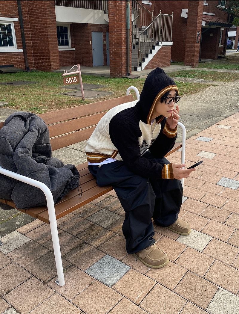 No.0987 cali KNIT ZIP-UP