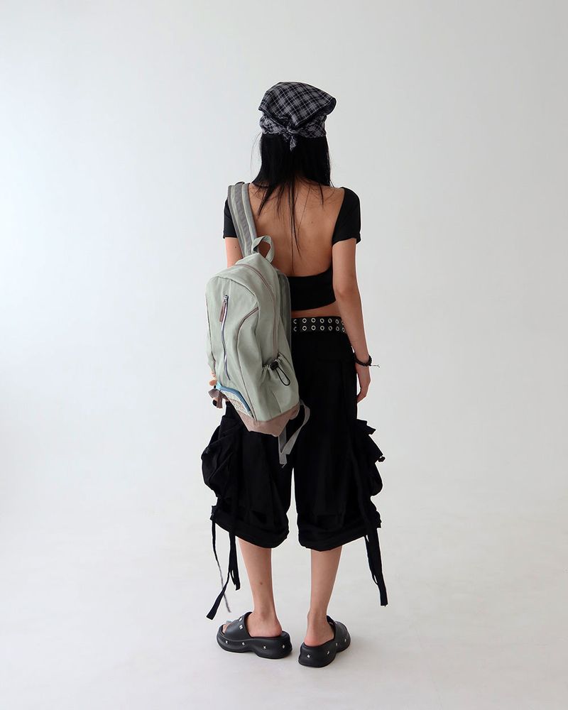 [UNISEX] Checkered linen square scarf