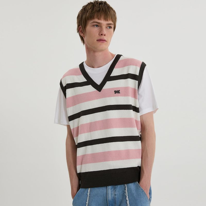 Stripe knit vest