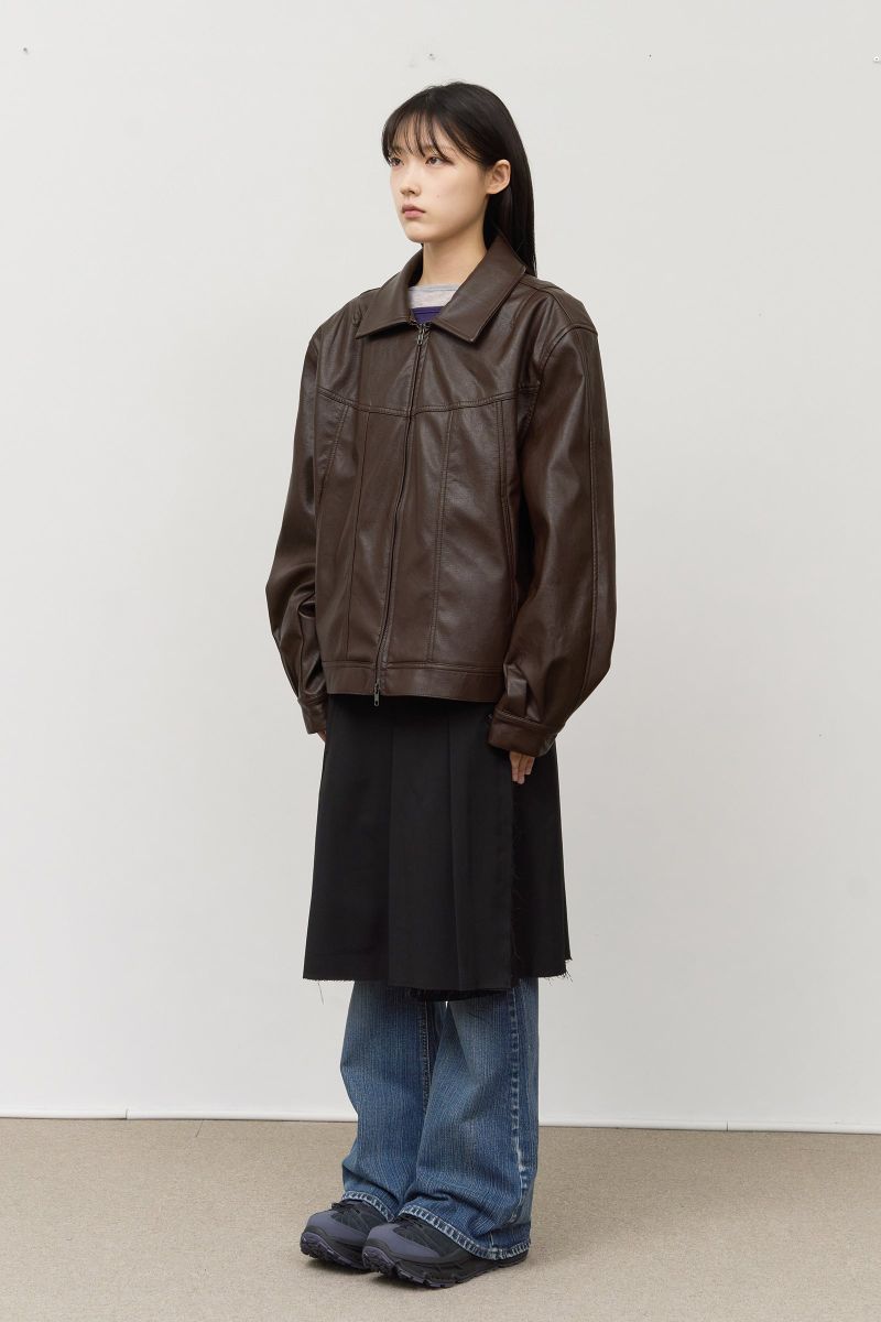 Fear Curved Leather Jacket