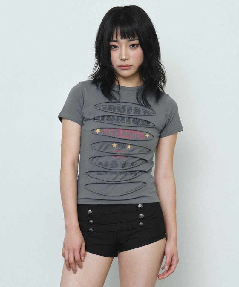 MIDNIGHT MOVE（ミッドナイトムーブ）の「3 damage t (dark grey)（Tops）」