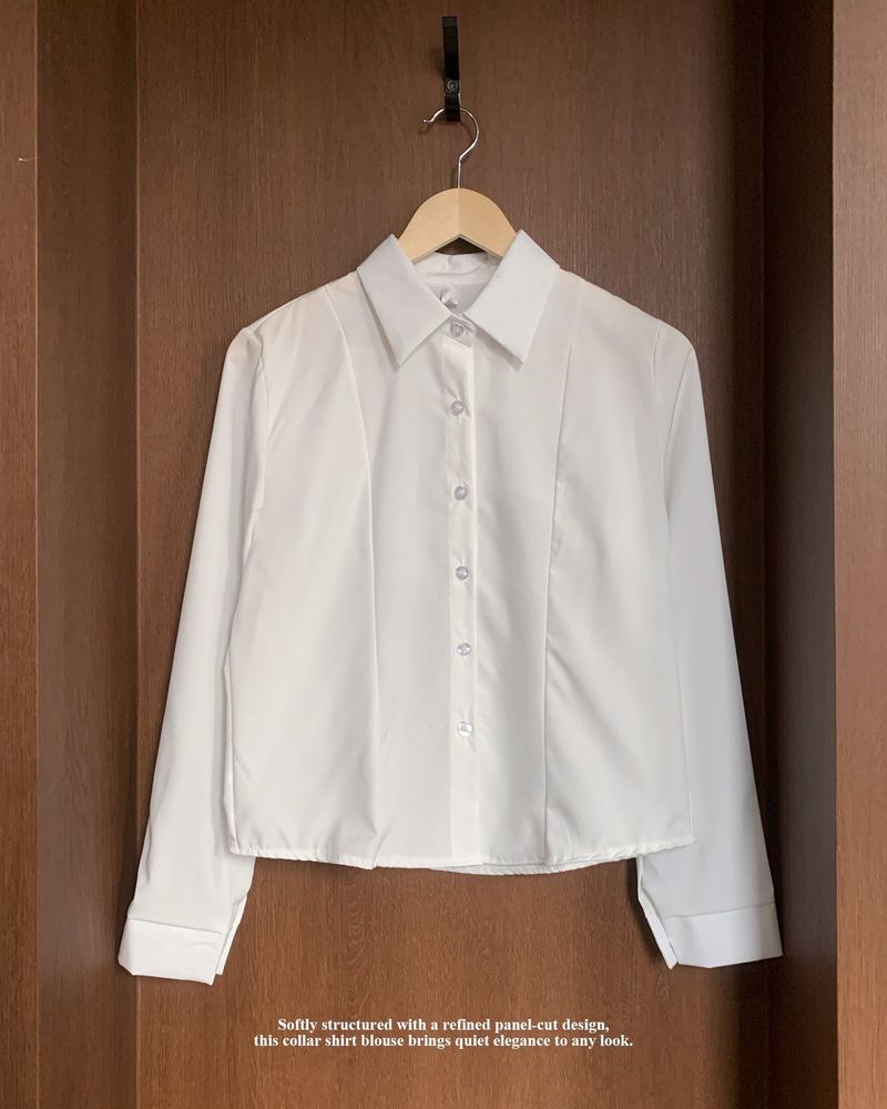 GUSTA（グスタ）の「Soft Palette Panel-Cut Collar Shirt Blouse（Tops）」