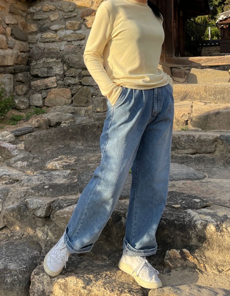 Vintage brush wide pants