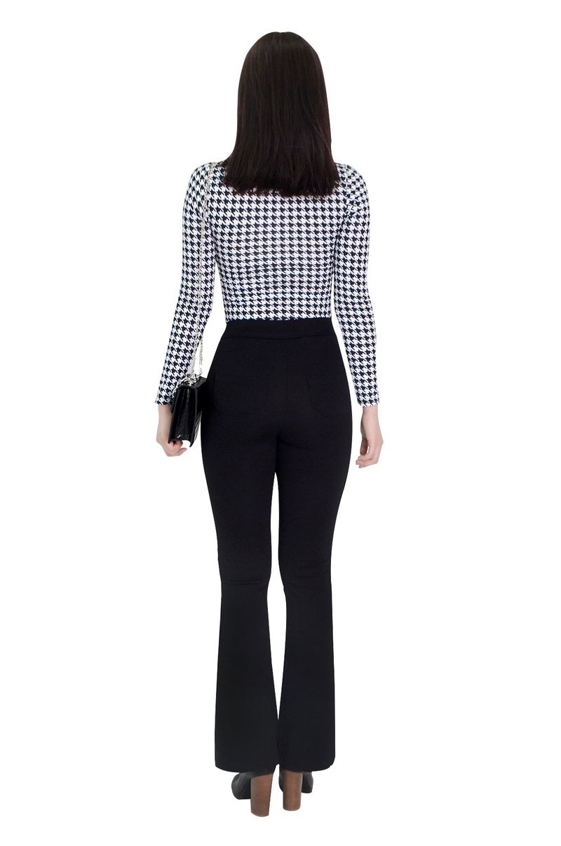 Hound check square neck rash guard top (black)