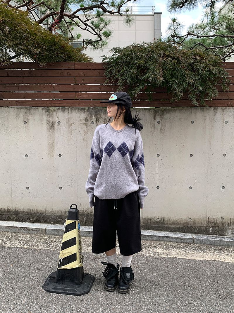 BRUSH ARGYLE KNIT (3C)