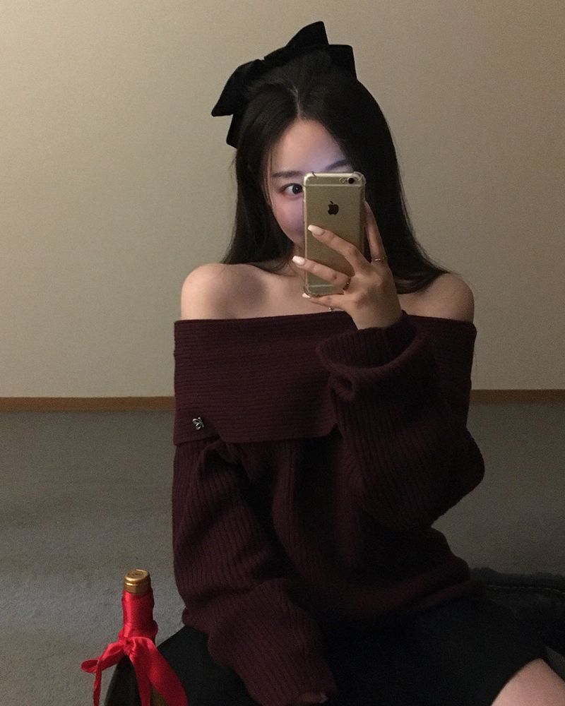 [ORIGINAL] DARE Off-Shoulder Rib Knit