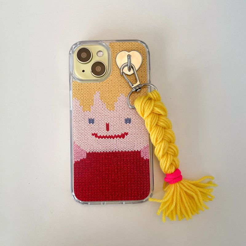 SMILEY FACE HARD JELL CASE (+HAIR KEYRING SET) _ YELLOW