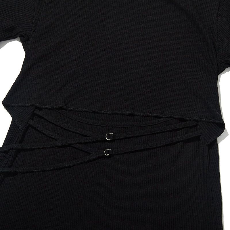COLLECTION BACK OPEN LONG SLEEVES [BLACK]