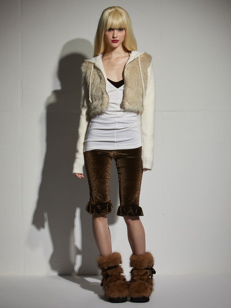 ANGORA FUR ZIP-UP