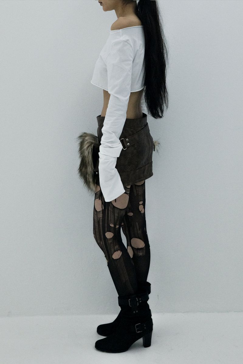 [MADE] Fur Bag Leather Skirt 002