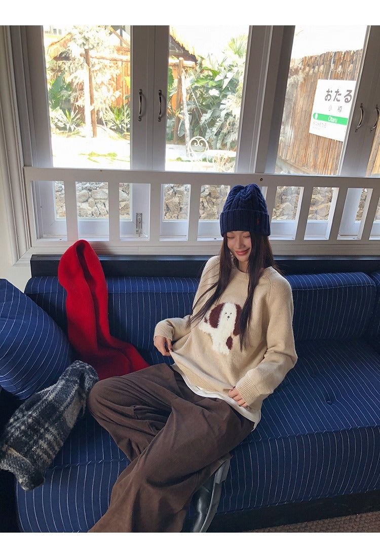 brown flower wool fleece zip-up