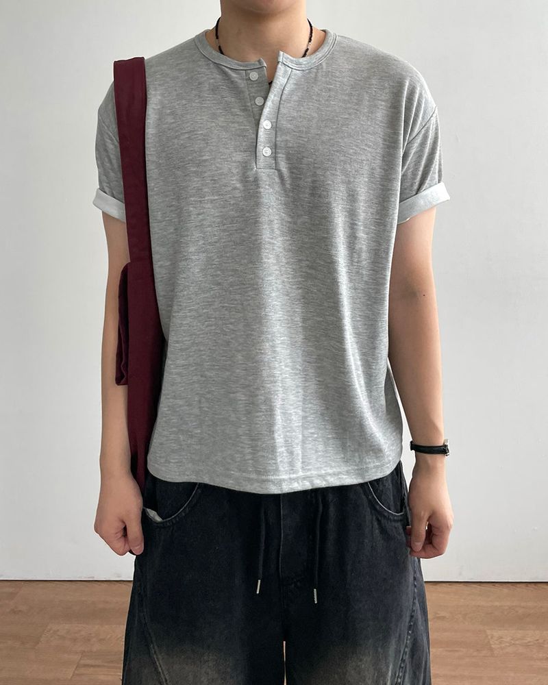IDF（アイディーエフ）の「Day Henley neck Crop Short sleeve T（Tops）」