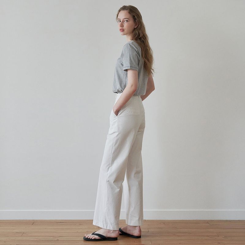 Grain cotton half t-shirt
