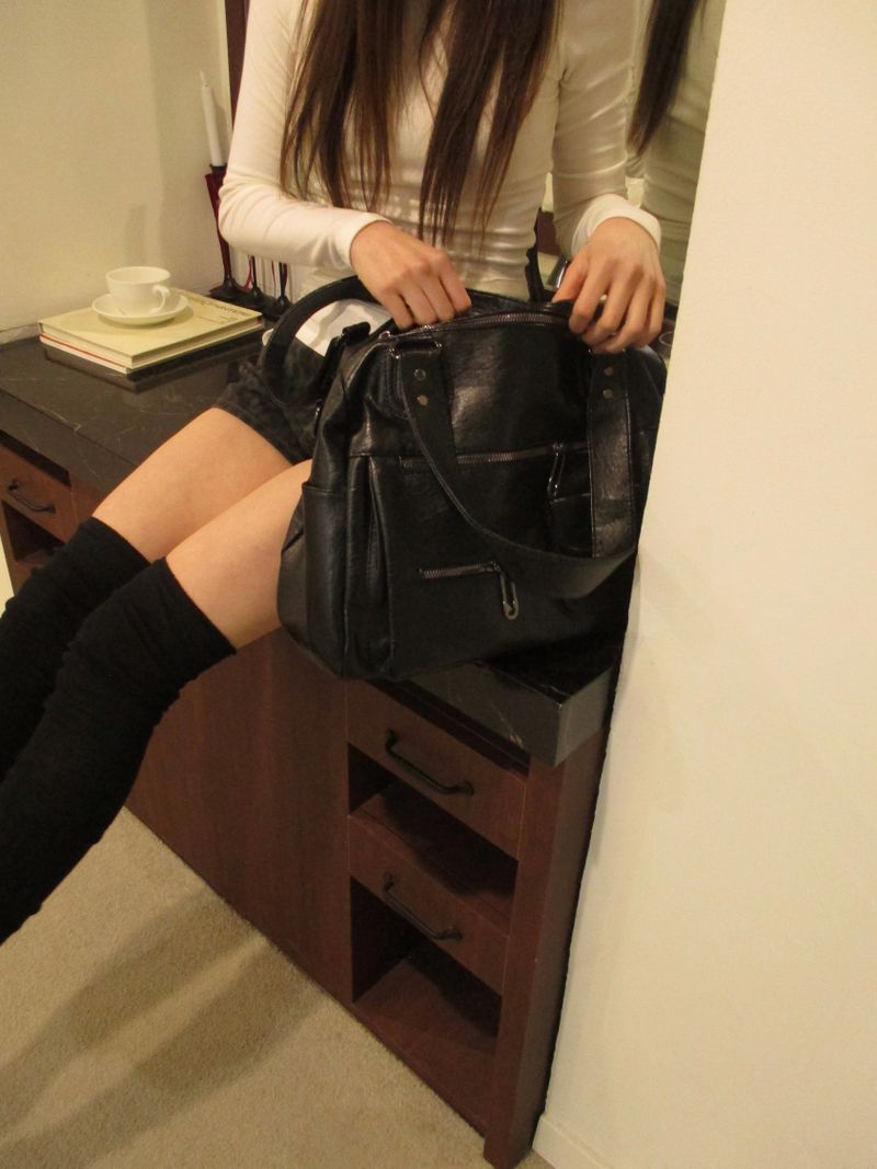 leather big soft 2way bag