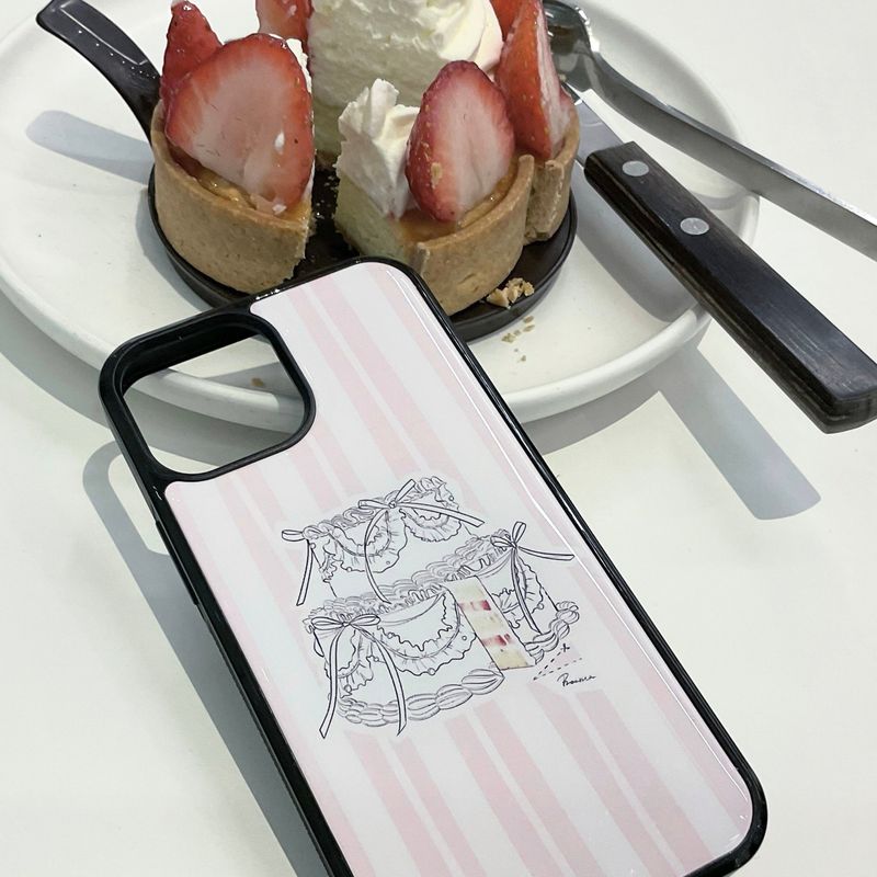 Fake cake case (pink stripe)