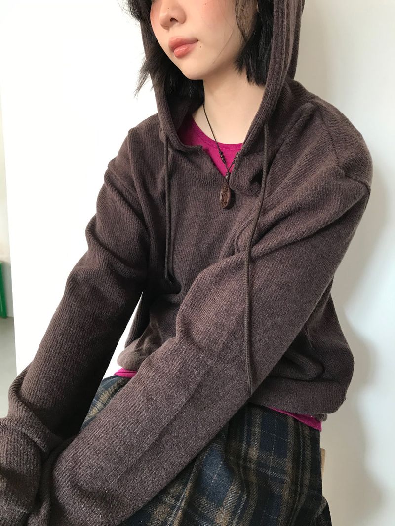 Lip Knit Hoodie (5Colors)