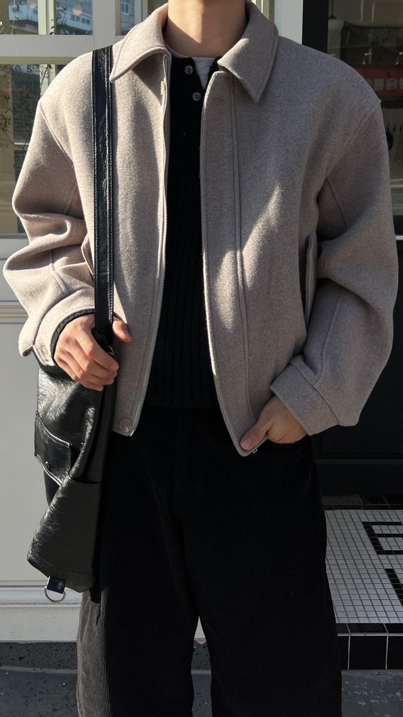 Span Harrington Cropped Wool Jacket (2 Colors)