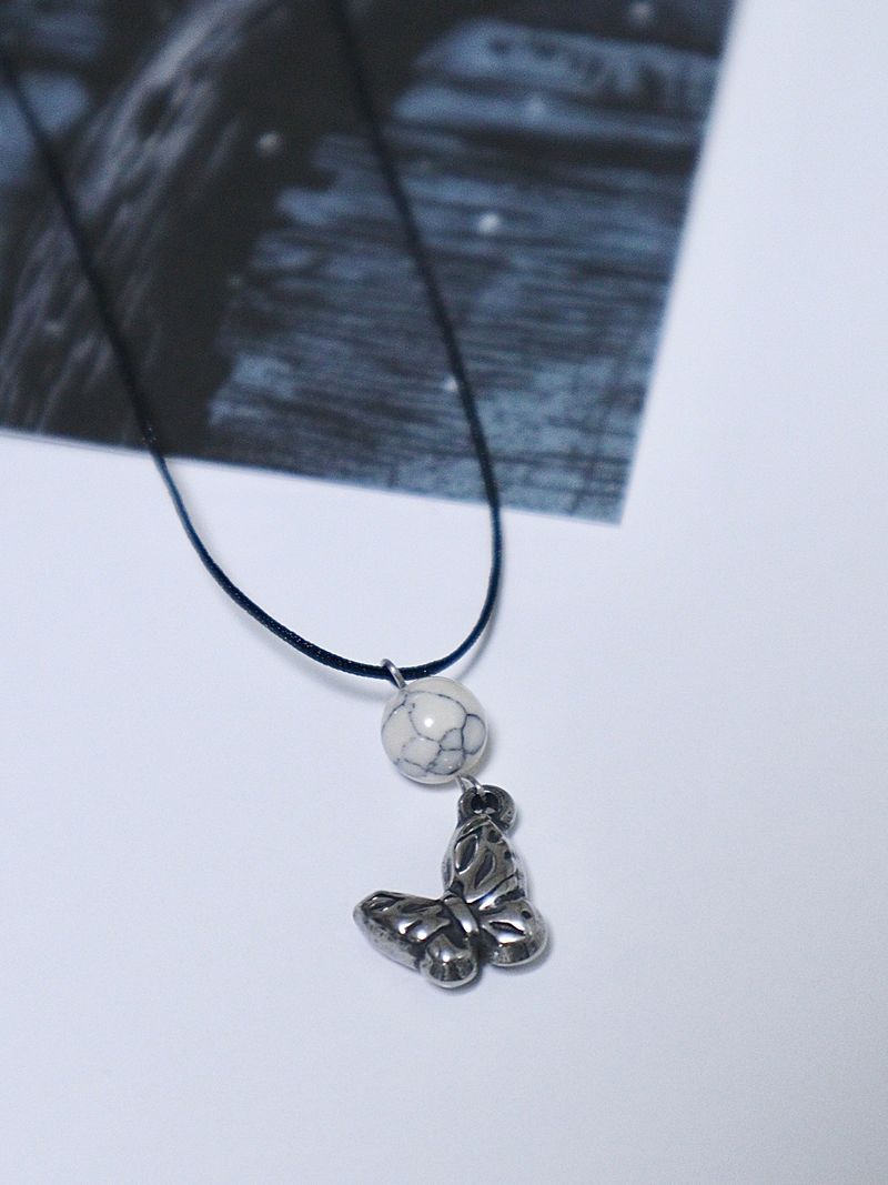 antique butterfly gemstone necklace