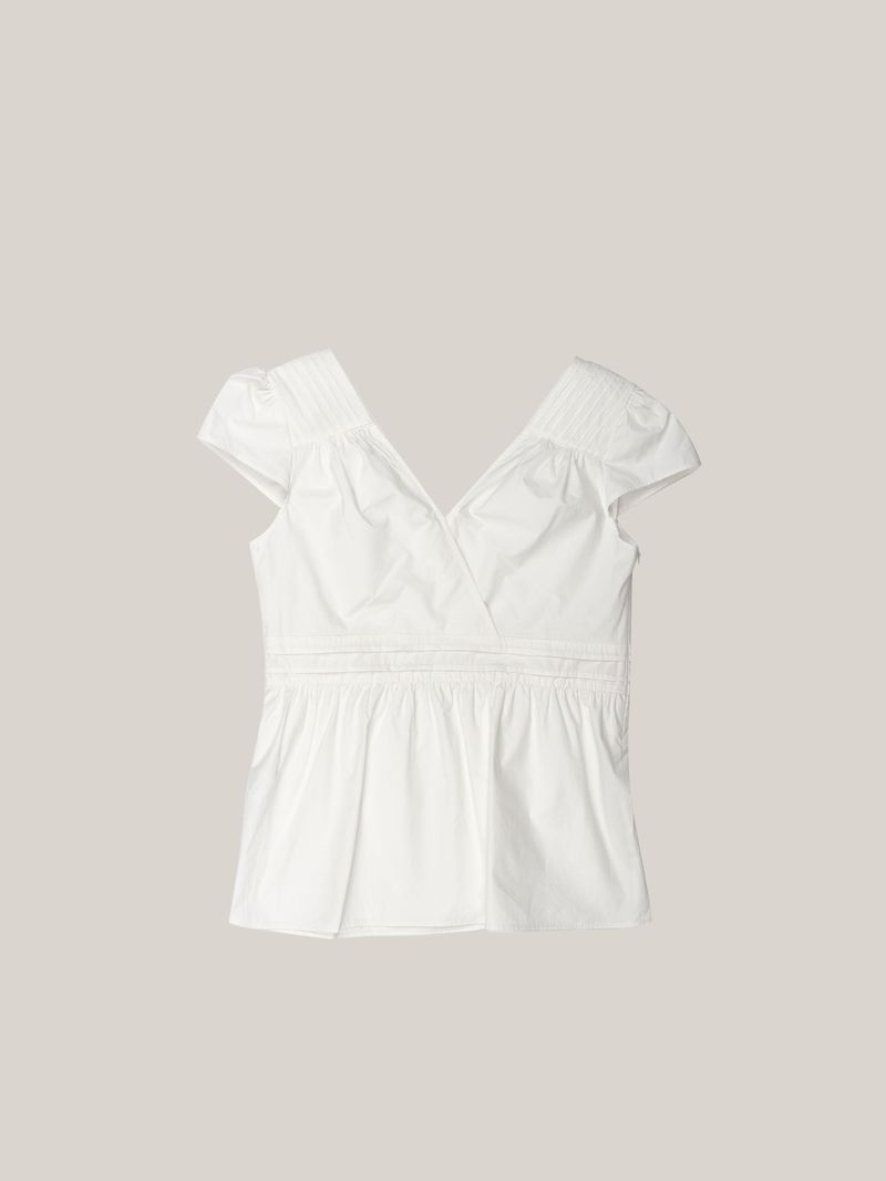 PUFF PIN TUCK BLOUSE [ WHITE ]