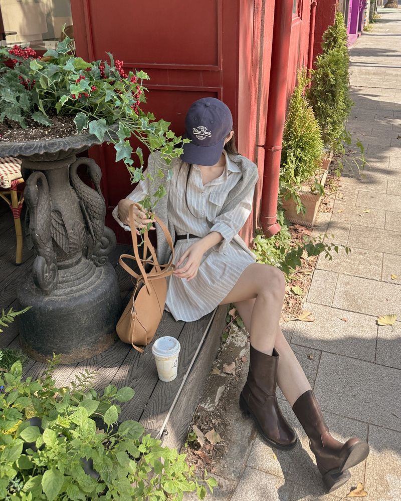 Shirt mini one piece & belt set