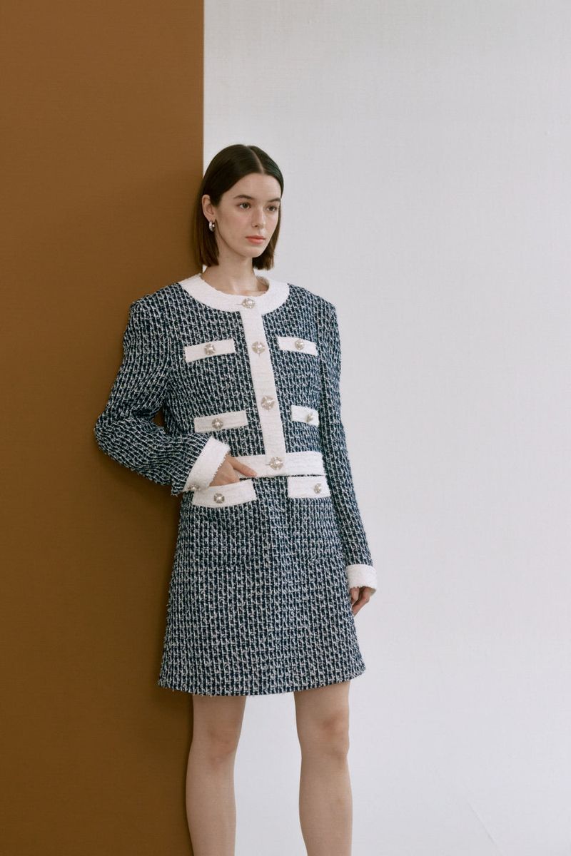 Colored tweed jacket