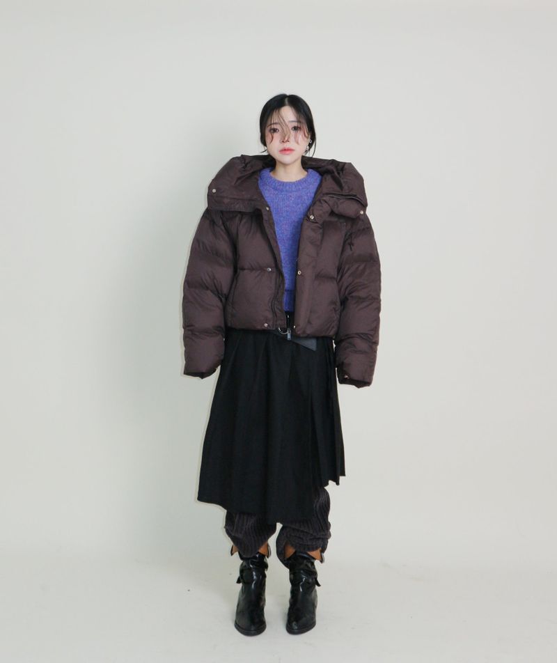 Out String Winter High-Neck Duck-Down Padded Jacket (Light Padded)