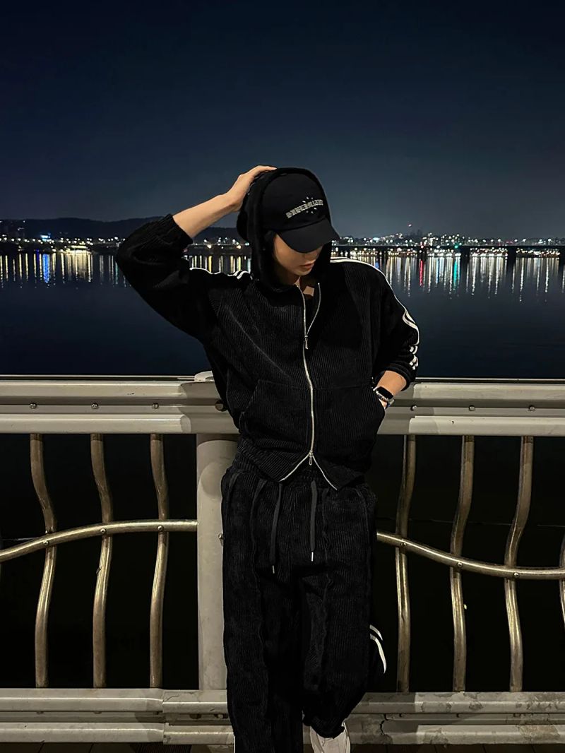 LMN Slay Velour Brushed Hooded Zip-Up (2 colors)