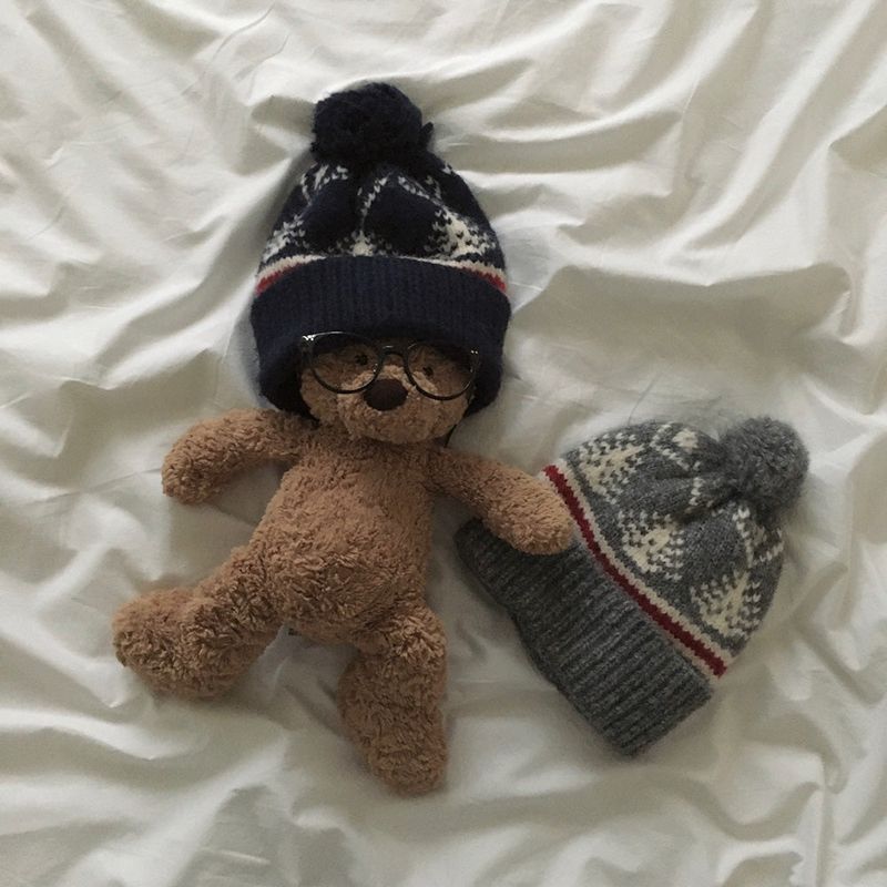 pompon Nordic knit cap