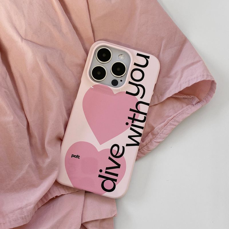 dive with you lettering case baby pink