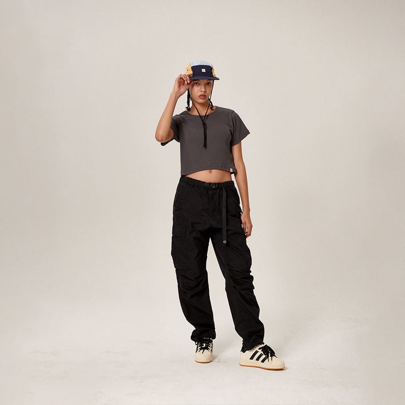 Samar Crop T-Shirt Charcoal
