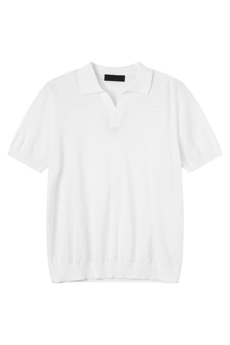 Textured V-Neck Lightweight Tee