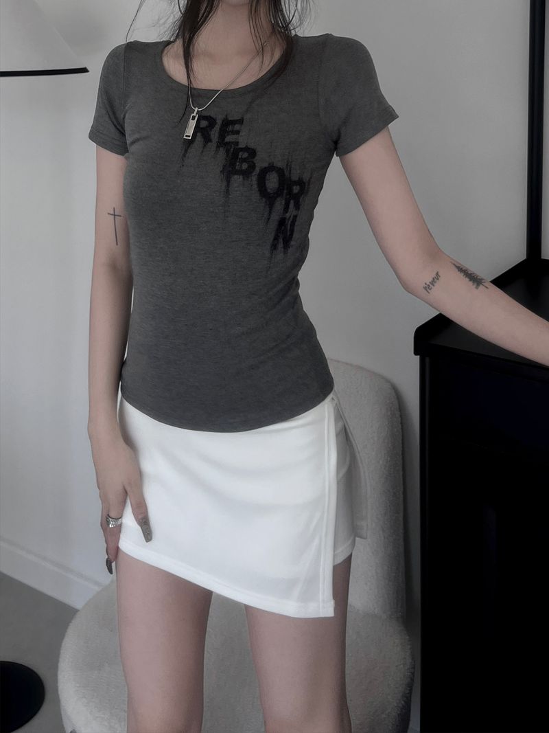 spray print short sleeves (3color)