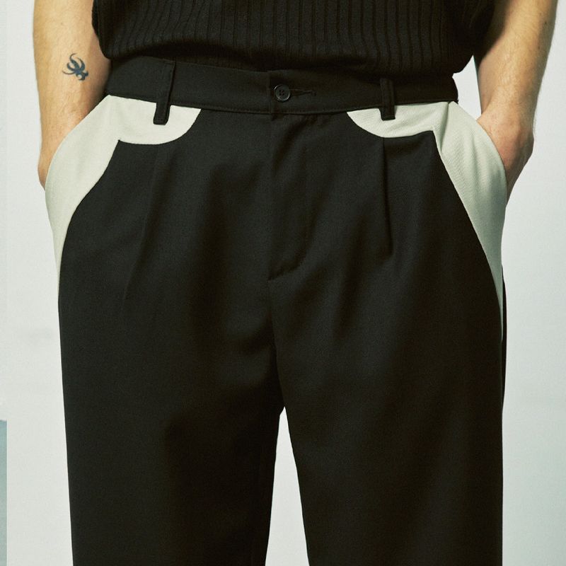 wide fit pintuck biker slacks