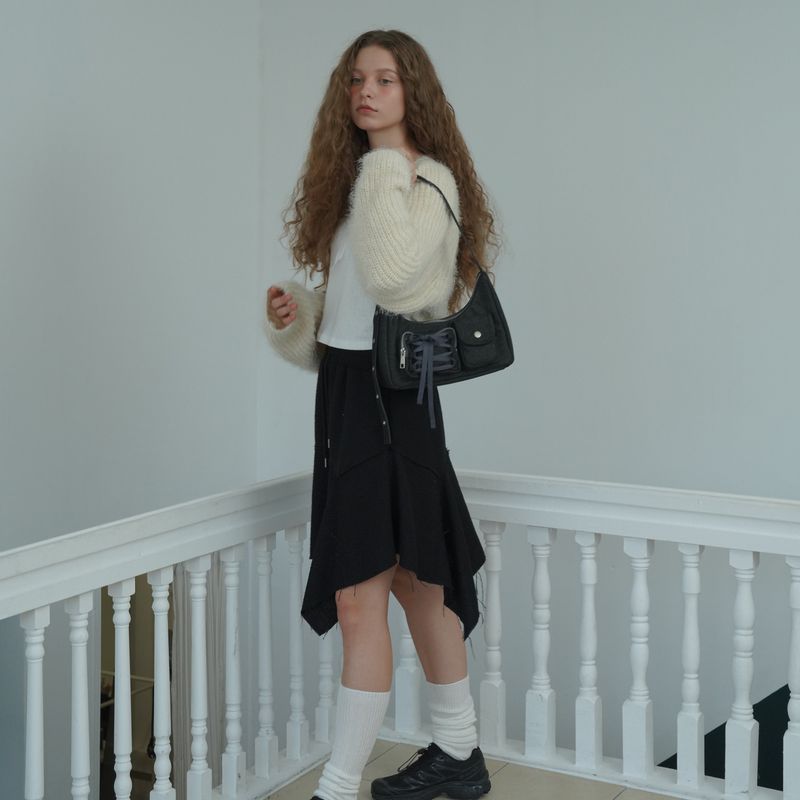 Ribbon hobo bag_black