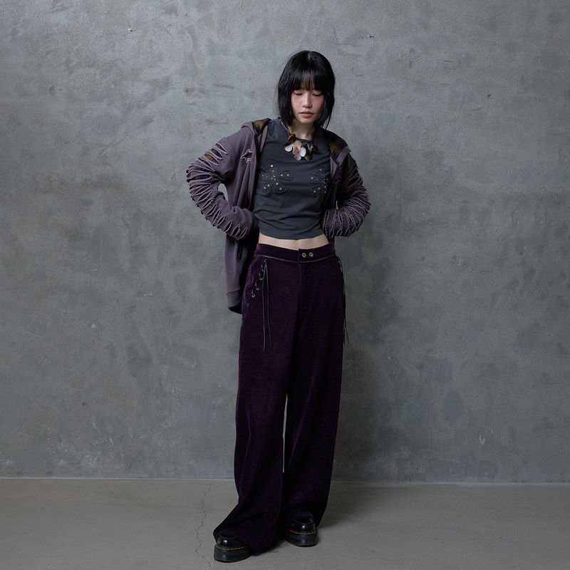 ZIP TEETH PANTS: PURPLE