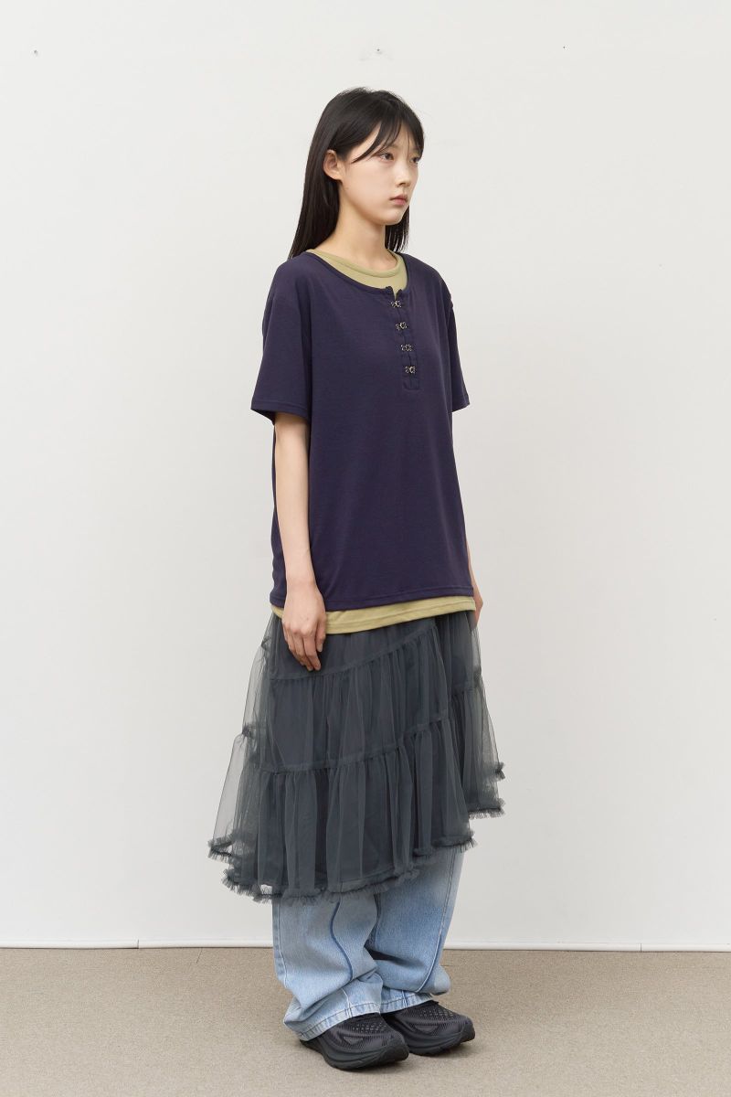 Kenz Buckle Layered Top