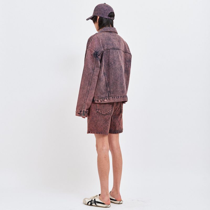 WINE DENIM SHORTS