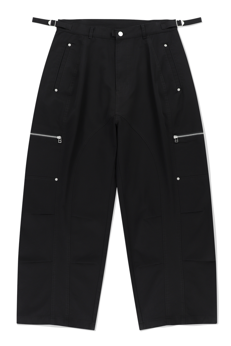 BIKER WASHED WIDE PANTS