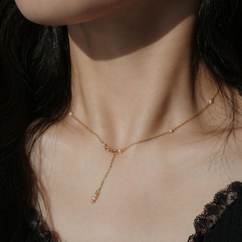 Less is more（レスイズモア）の「Y PEARL 14K GOLDFILLED NECKLACE（Accessories）」