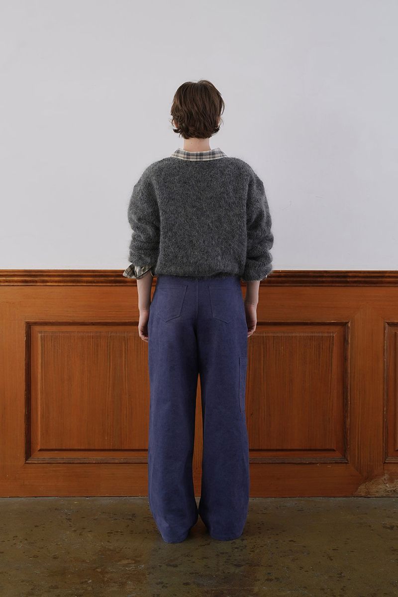 Mohair v-neck knit_charcoal