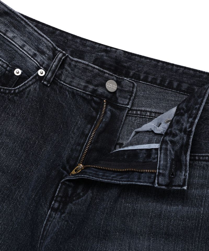 DESTROYED HEM WIDE DENIM_BLACK