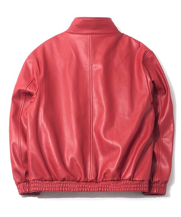 LB Synthetic Leather Hidden Jacket (Red)
