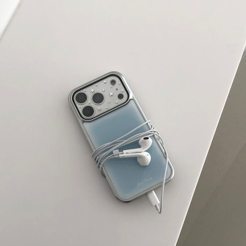 blue silver bumper case