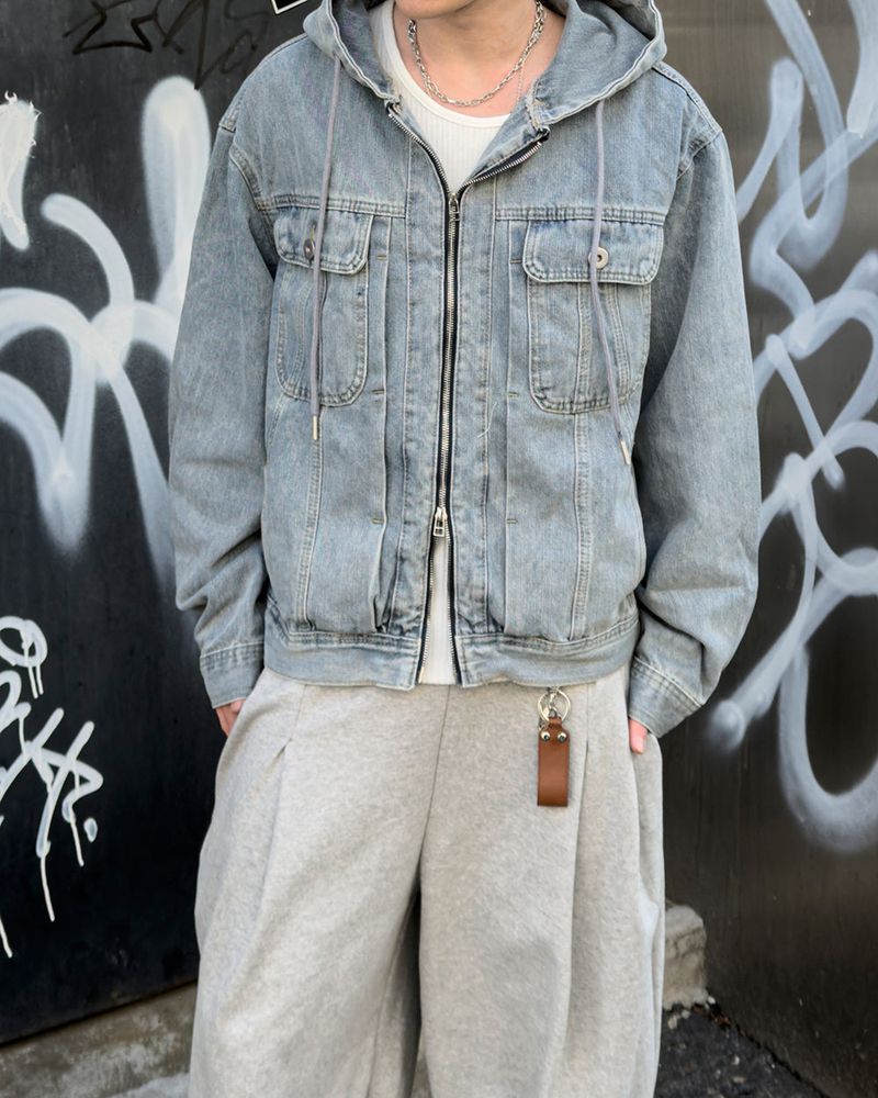 Carven Hooded Trucker Denim Jacket