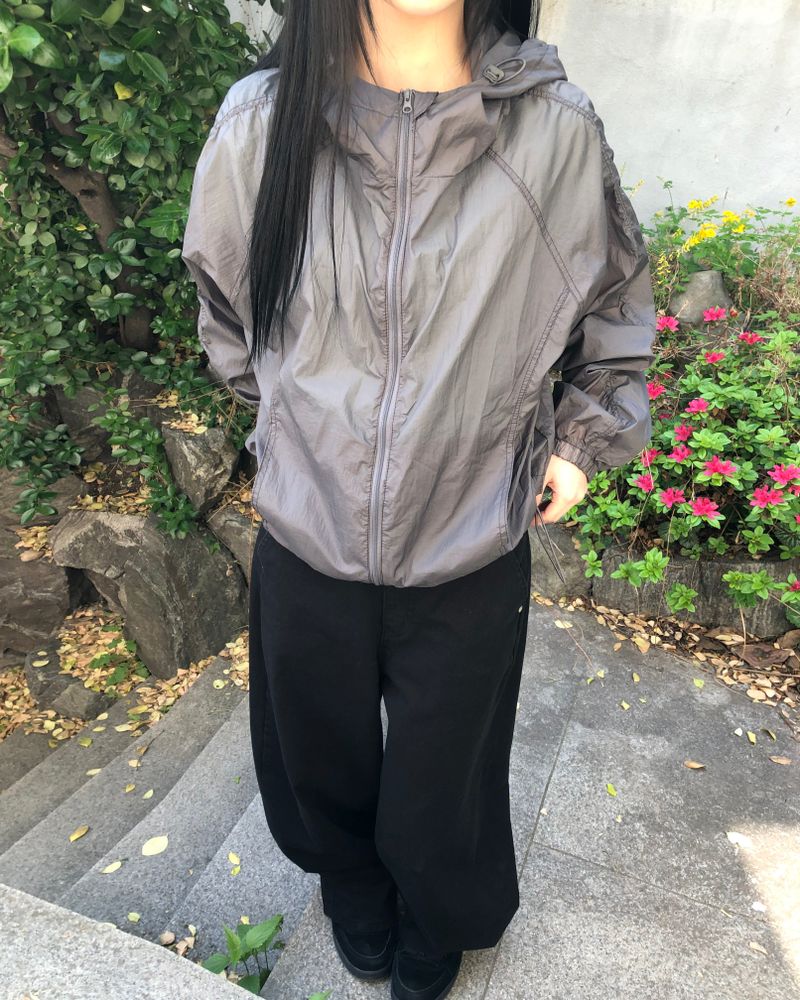 Timel Sheer Windbreaker Zip-Up
