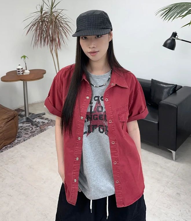 SATIIIZ（サティーズ）の「Thez Vintage Work Short Sleeve Shirt（Tops）」
