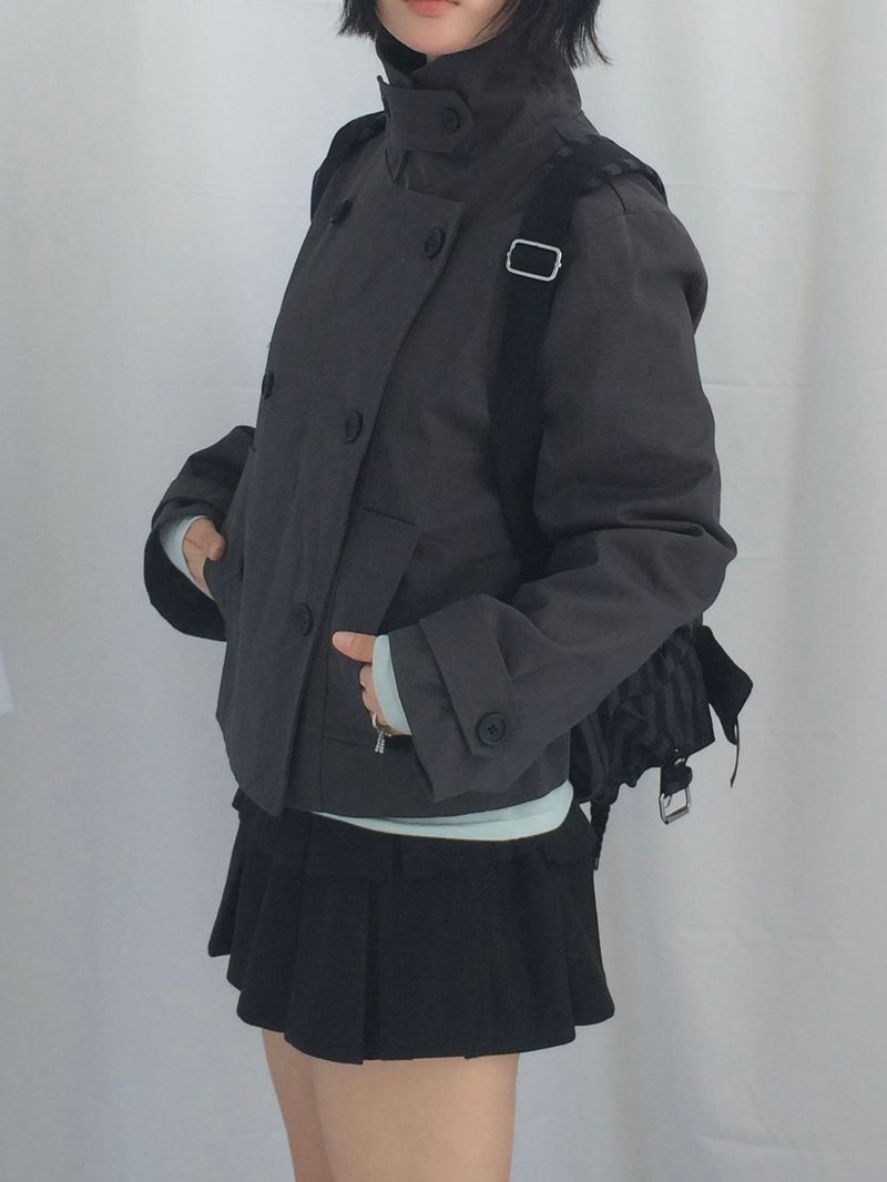 double frill pleated skirt